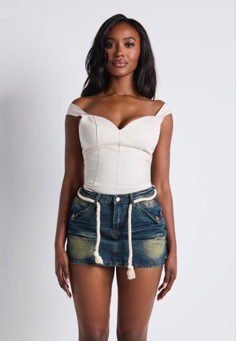 THE DENIM MINI SKIRT