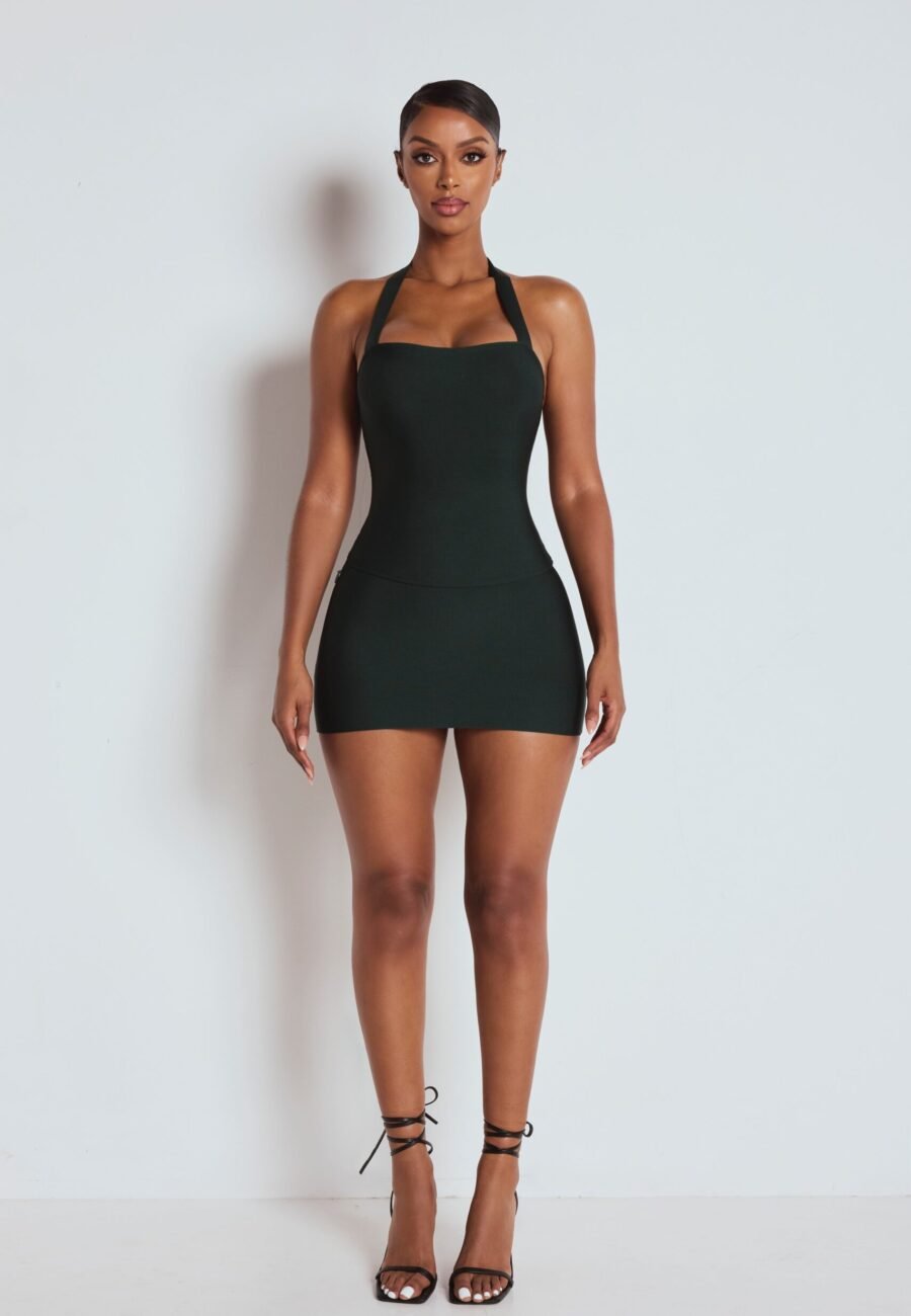 The Samira Bandage Mini Skirt Deep Green