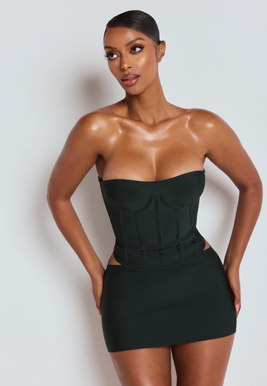 The Inara Bandage Corset Top Deep Green