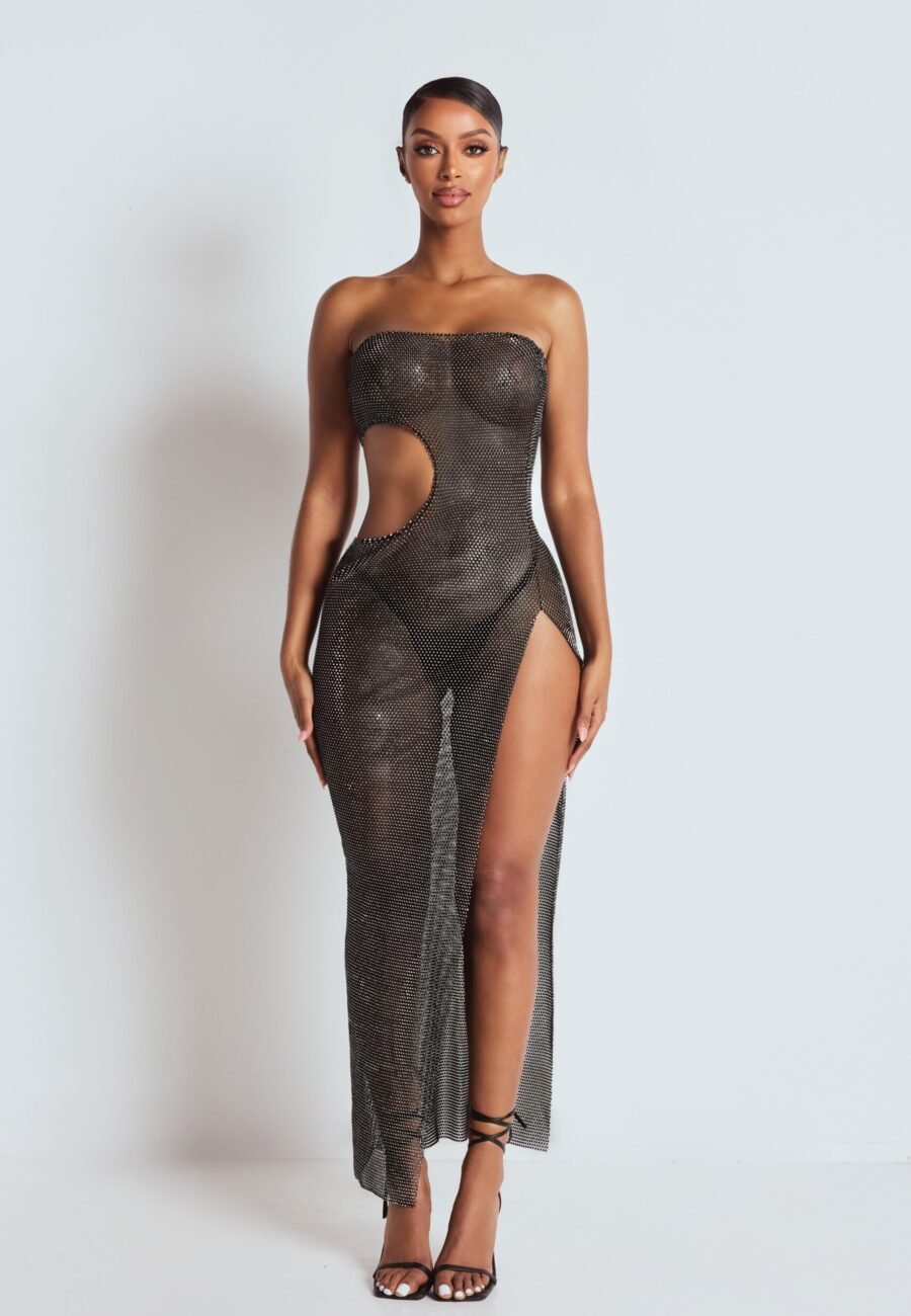 The Aurea Mesh Diamante Dress