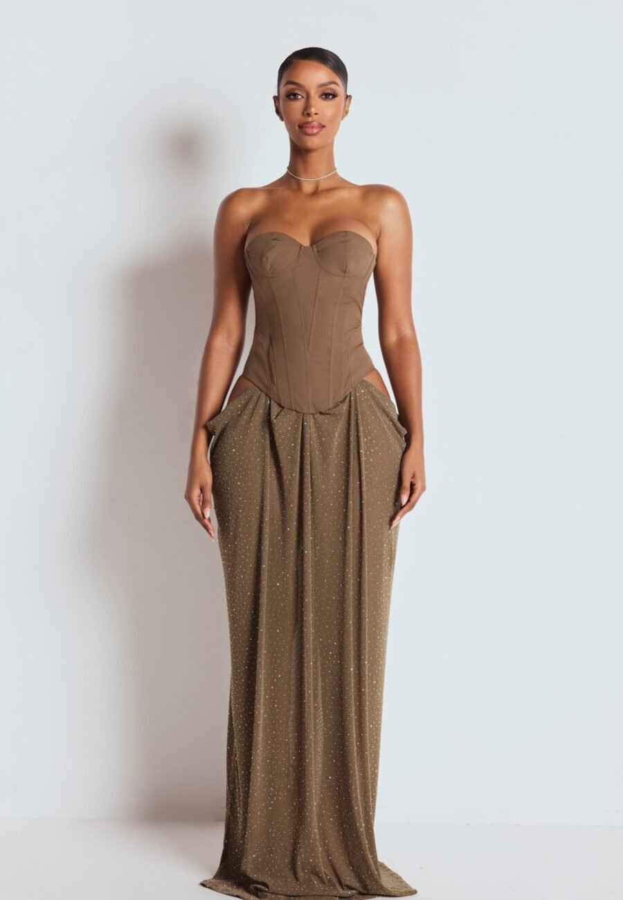 The Briony Maxi Dress Khaki